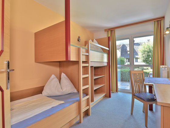 Stockbett im Appartement Family im Hotel Garni Zerza.