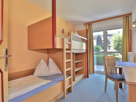 Stockbett im Appartement Family im Hotel Garni Zerza.