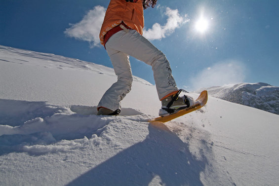 Snowshoeing around the Hotel Garni Zerza