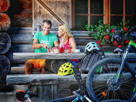 Pause nach einer anstrengenden Radtour am Nassfeld