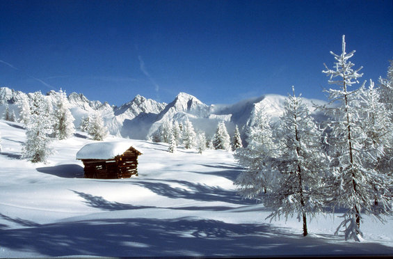 Winter landscape around the Hotel Garni Zerza