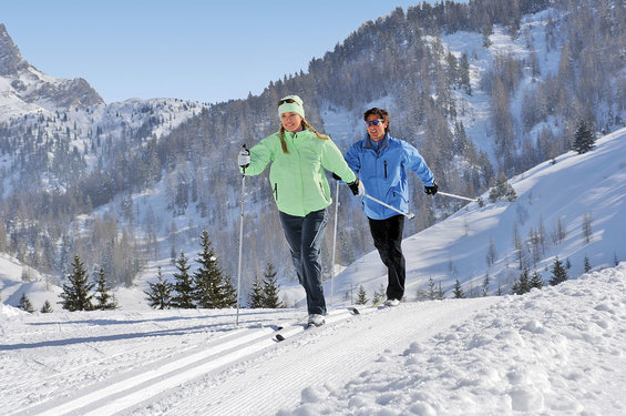 Cross-country skiing around the Zerza bed and breakfast in Carinthia