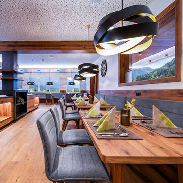 Gedeckter Tisch im Restaurant Vista.