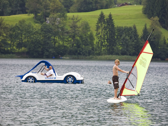 Wasserspaß am Pressegger See am Nassfeld.