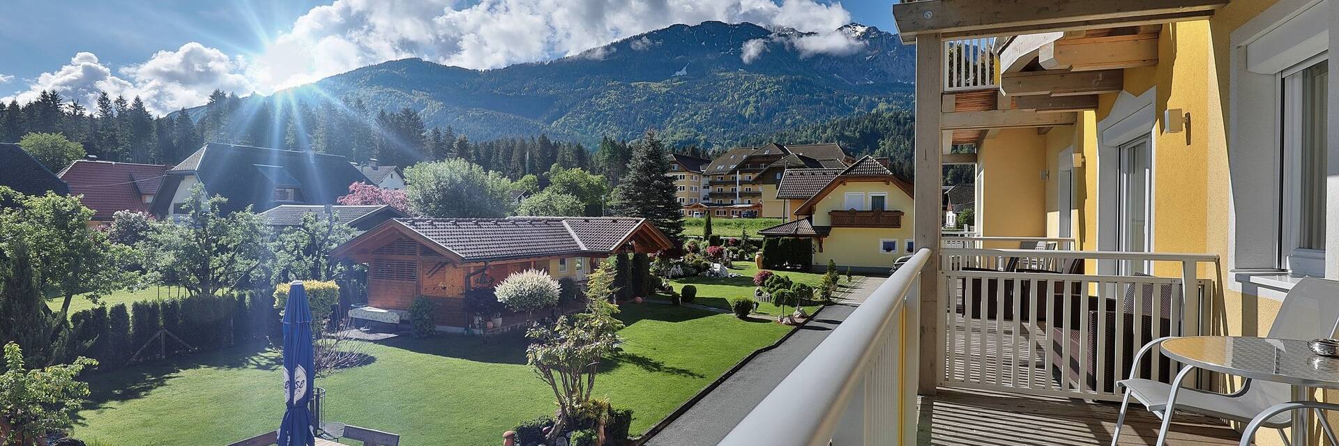 Ausblick am Balkon vom Hotel Garni Zerza