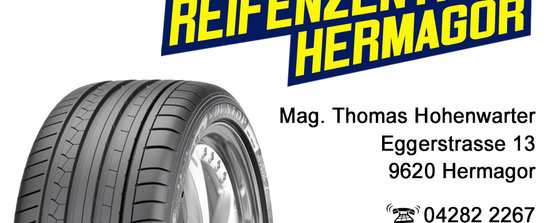 Business card from the tire center Hermagor