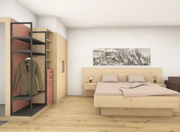 Rendering vom neuen Zimmer im Hotel Garni Zerza.