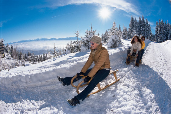 Tobogganing around the Hotel Garni Zerza