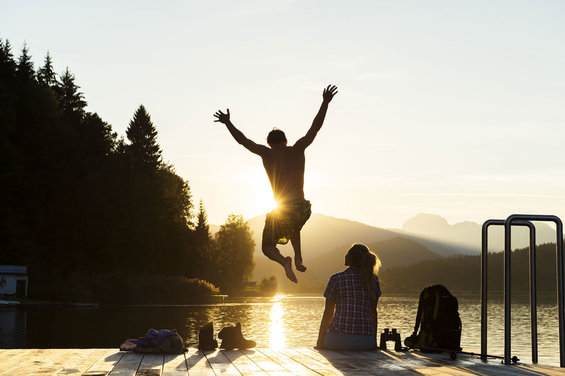 Evening mood in summer at Lake Pressegger See