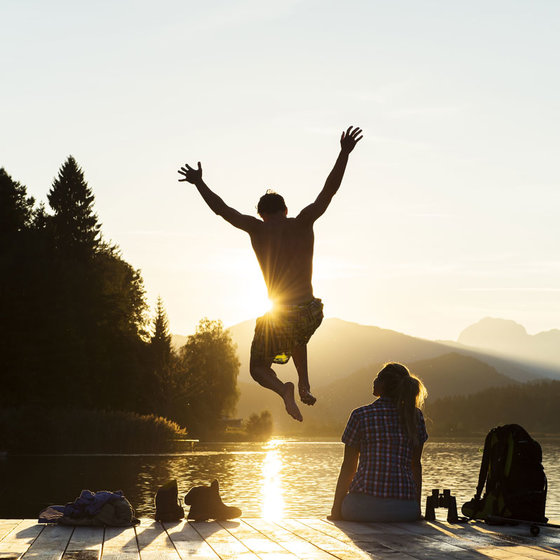 Sommerabend am Pressegger See unweit der Frühstückspension Zerza