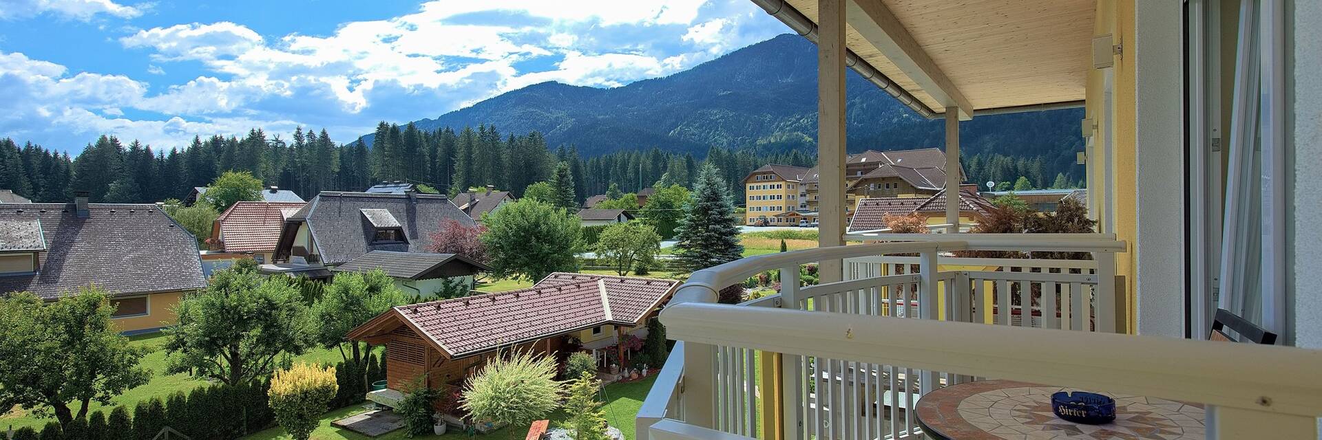 Ausblick vom Balkon im Doppelzimmer Classic.
