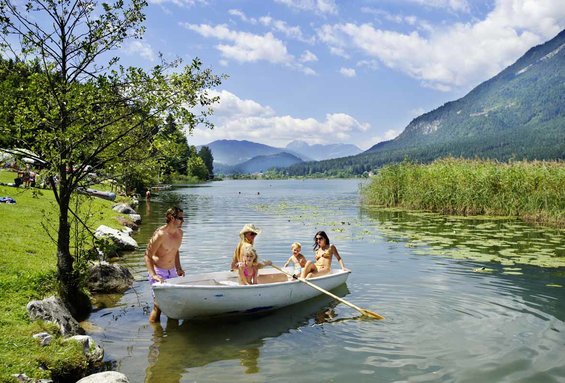 boat on Lake Pressegger in Carinthia