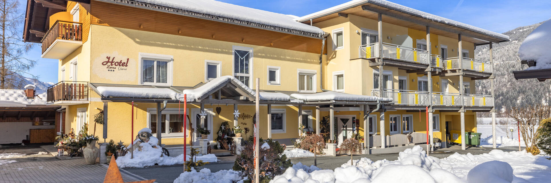 3* Hotel Garni Zerza im Winter am Nassfeld