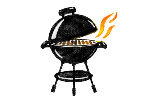 Zeichnung von einem Griller im Hotel Garni Zerza