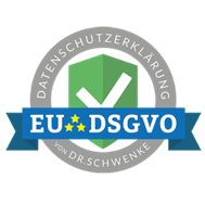 Siegel des Datenschutzgenerator von Dr. Schwenke. Siegel des Datenschutzgenerator von Dr. Schwenke.
